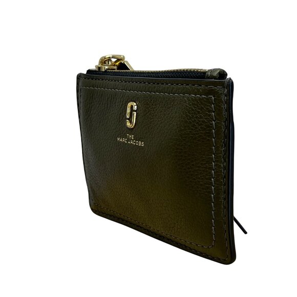 Marc Jacobs Olive Green Leather With Gold Hardware & ID Window Card Case Wallet - Picture 2 of 10